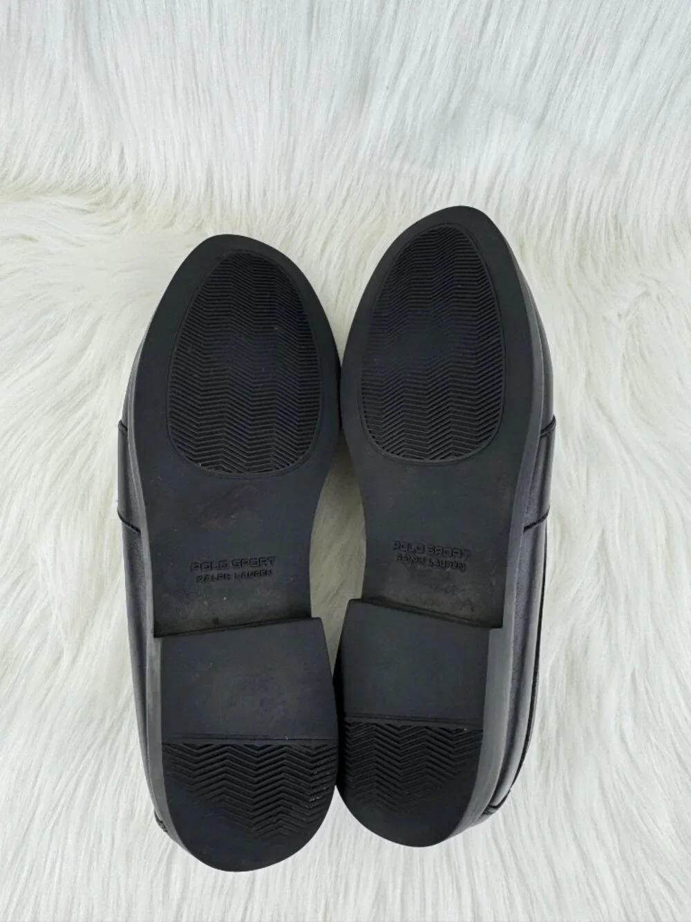Men's Polo Sport Ralph Lauren Black Leather Penny Loafers Slip On Shoes Sz 11D